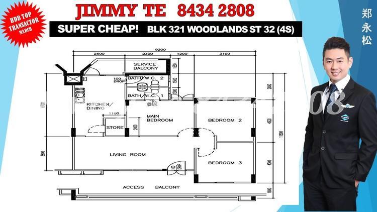 Blk 321 Woodlands Street 32 (Woodlands), HDB 4 Rooms #162615102